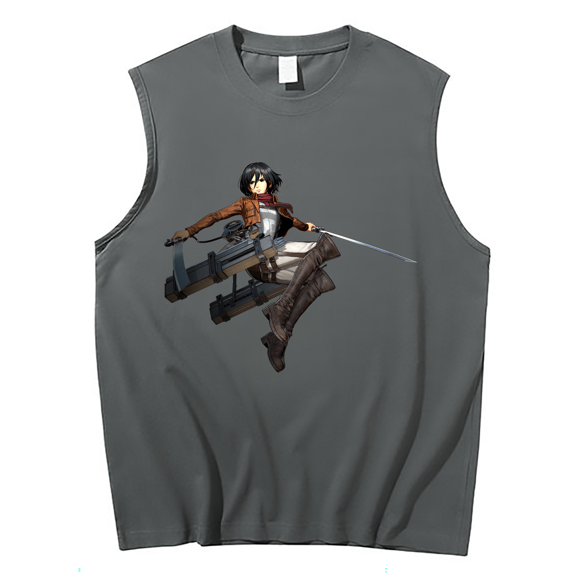 （画像用） 進撃の巨人 ミカサ·アッカーマン Attack on Titan Mikasa Ackerman コットン100％タンクトップ（フロントプリント）
